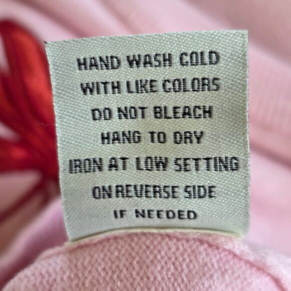 Faded Rose Pink Cherry Embroidered Sweater Womens Size L Soft Knit Long Sleeve - Picture 11 of 12